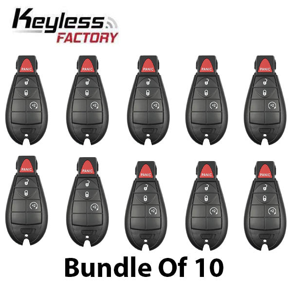 10 x 2008-2013 Chrysler Dodge / 4-Button Fobik Key / M3N5WY783X (AFTERMARKET) (BUNDLE OF 10)