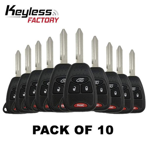10 x 2004-2018 Chrysler Dodge Jeep / 4-Button Remote Head Key / OHT692427AA (Bundle of 10)