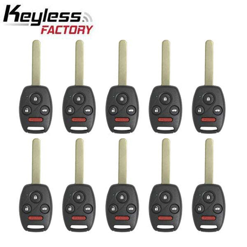 10 x 2003-2010 Honda Accord Element / 4-Button Remote Head Key / OUCG8D-380H-A (AFTERMARKET) (Bundle of 10)