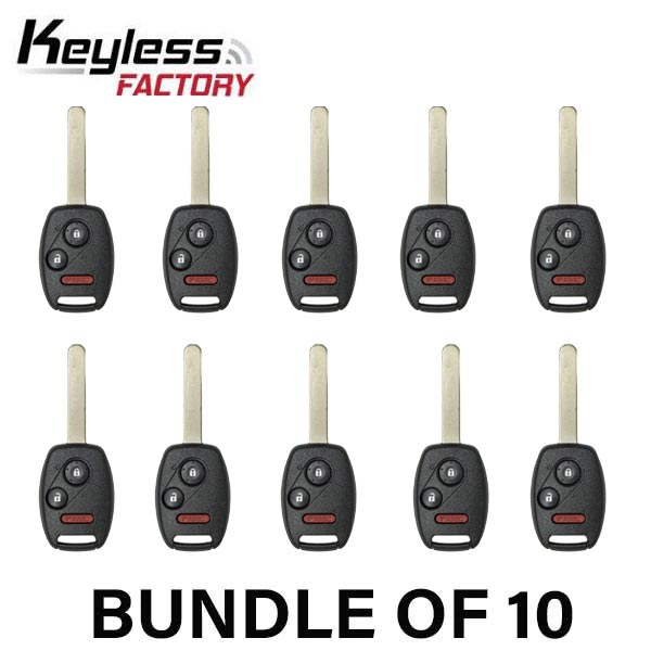 10 x 2006-2017 Honda Acura / 3-Button Remote Head Key / N5F-S0084A (AFTERMARKET) (BUNDLE OF 10)