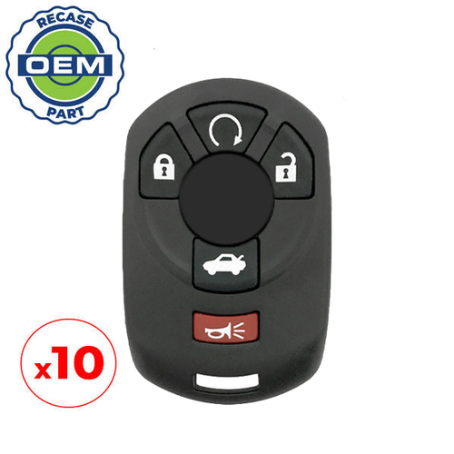 10 x 2005-2007 Cadillac STS / 5-Button Keyless Entry Remote / PN: 15212382 / M3N65981403  (OEM Recase)