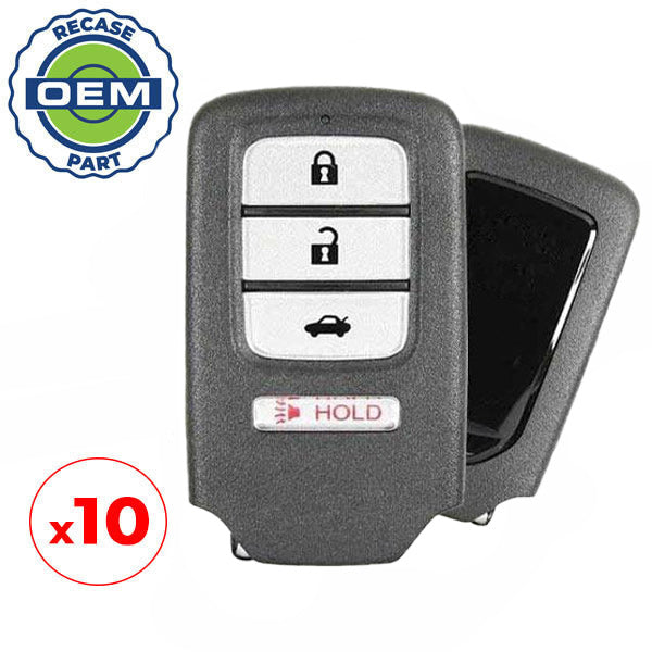 10 x 2013-2015 Honda Accord Civic / 4-Button Smart Key / PN: 72147-T2A-A11 / ACJ932HK1210A (OEM Recase)
