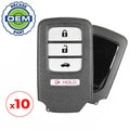 10 x 2013-2015 Honda Accord Civic / 4-Button Smart Key / PN: 72147-T2A-A11 / ACJ932HK1210A (OEM Recase)