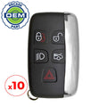 10 x 2011-2020 Jaguar / 5-Button Smart Key / PN: EW93-15K601-BD / KOBJTF10A (OEM Recase)