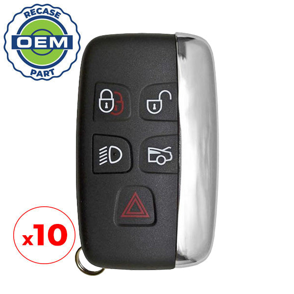 10 x 2011-2020 Jaguar / 5-Button Smart Key / PN: EW93-15K601-BD / KOBJTF10A (OEM Recase)
