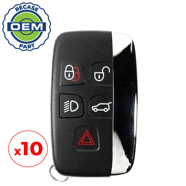 10 x 2010 - 2020 Land Rover Range Rover / 5-Button Smart Key / PN: BJ32-15K601-AB / KOBJTF10A (OEM Recase)