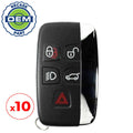 10 x 2010 - 2020 Land Rover Range Rover / 5-Button Smart Key / PN: BJ32-15K601-AB / KOBJTF10A (OEM Recase)