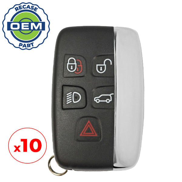 10 x 2012-2018 Land Rover / 5-Button Smart Key / PN: 5E0U30147 / KOBJTF10A (OEM Recase)