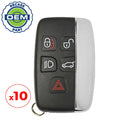 10 x 2012-2018 Land Rover / 5-Button Smart Key / PN: 5E0U30147 / KOBJTF10A (OEM Recase)