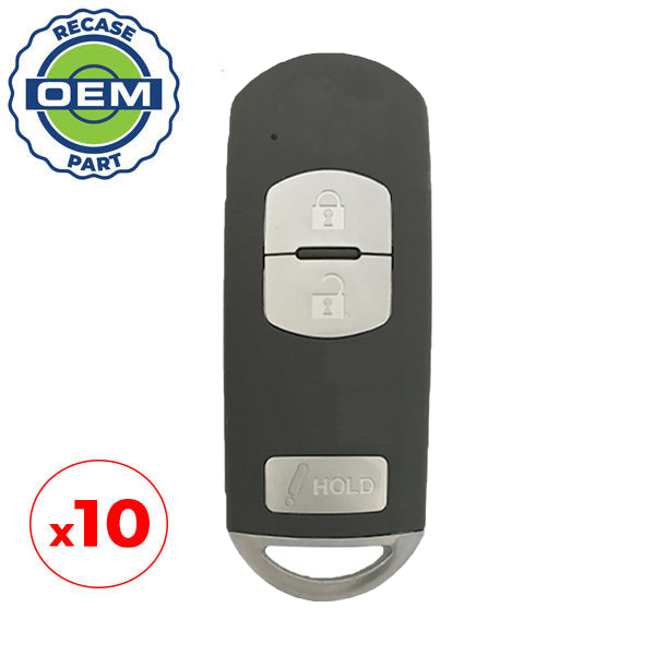 10 x 2012-2017 Mazda 3 CX3 CX5 / 3-Button Smart Key / PN: KDY3-67-5DY / WAZSKE13D01 (OEM Recase)