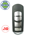 10 x 2016-2019 Mazda CX-5 CX-9 / 4-Buttons Smart Key / PN: TK52-67-5DY / WAZSKE13D02 (OEM Recase)