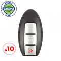 10 x 2005-2007 Nissan Murano / 3-Button Smart Key / PN: 285E3-CB80D / KBRTN001 (OEM Recase)