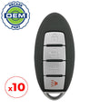 10 x 2007-2012 Nissan Sentra Maxima / 4-Button Smart Key / PN: 285E3-EW82D / CWTWBU735 (OEM Recase)