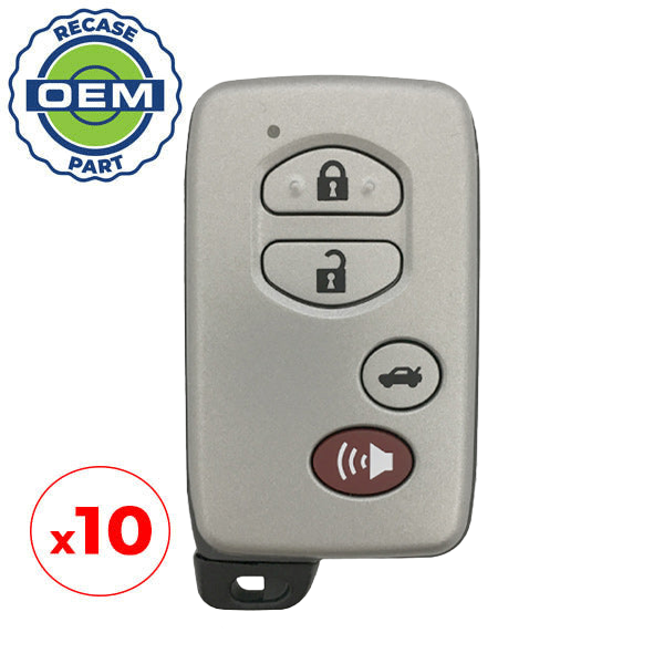 10 x 2007-2010 Toyota Camry / 4-Button Smart Key / PN: 89904-06041 / 0140 Board / HYQ14AAB (OEM Recase)