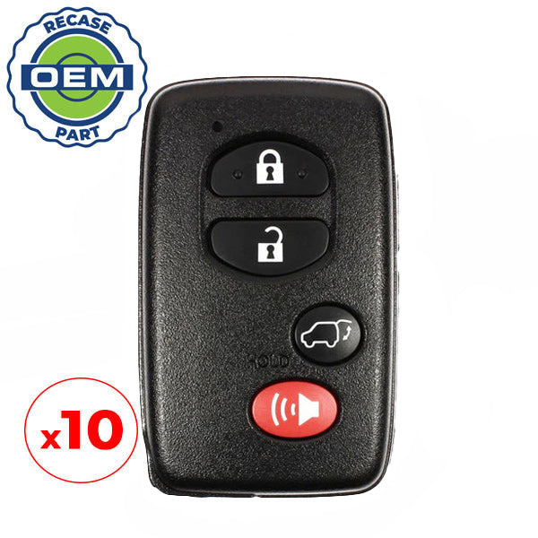10 x 2010-2017 Toyota Venza / 4-Button Smart Key / PN: 89904-0T060 / HYQ14ACX (OEM Recase)