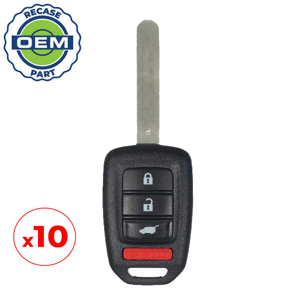 10 x 2017-2021 Honda CR-V - Civic / 4-Button Remote Head Key / PN: 35118-TLA-A00 / MLBHLIK6-1TA (OEM Recase)