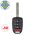10 x 2017-2021 Honda CR-V - Civic / 4-Button Remote Head Key / PN: 35118-TLA-A00 / MLBHLIK6-1TA (OEM Recase)