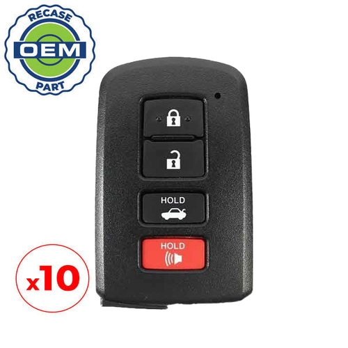 10 x 2012-2020 Toyota / 4-Button Smart Key / PN: 89904-06140 / HYQ14FBA-0020 (OEM Recase)