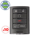 10 x 2013-2014 Cadillac / 5-Button Smart Key / PN: 22865375 / NBG009768T (OEM RECASE)