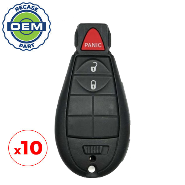 10 x 2013-2019 Dodge Ram / 3-Button Fobik Key / PN: 68508720AA / GQ4-53T (OEM Recase)