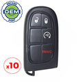 10 x 2014-2023 Jeep Cherokee / 4-Button Smart Key / PN: 68105078AC / GQ4-54T (OEM Recase)