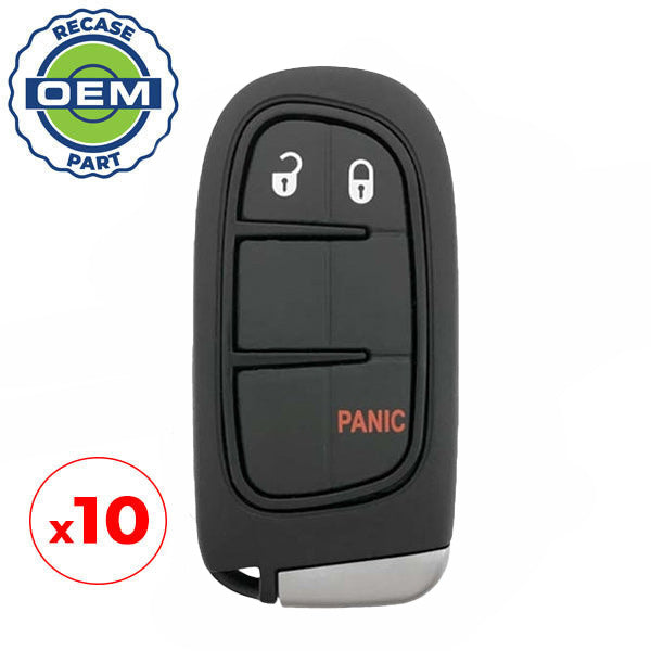 10 x 2014-2019 Jeep Cherokee / 3-Button Smart Key / PN: 68105087-AG / GQ4-54T (OEM RECASE)