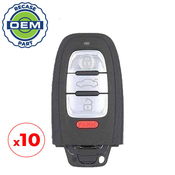 10 x 2008-2012 Audi / 4-Button Smart Key / PN: 8T0959754A / IYZFBSB802 (OEM Recase)