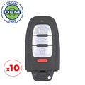 10 x 2008-2012 Audi / 4-Button Smart Key / PN: 8T0959754A / IYZFBSB802 (OEM Recase)