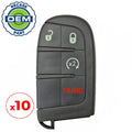 10 x 2015-2019 Jeep Renegade / 4-Button Smart Key / PN: 6BY88DX9AA / M3N-40821302 (OEM Recase)