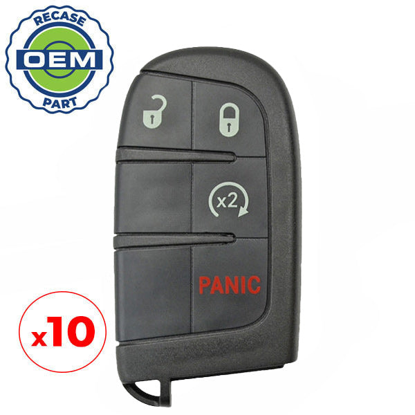 10 x 2015-2019 Jeep Renegade / 4-Button Smart Key / PN: 6BY88DX9AA / M3N-40821302 (OEM Recase)