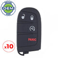 10 x 2015-2017 Fiat 500 / 4-Button Smart Key / PN: 735637066 / M3N-40821302 (OEM Recase)