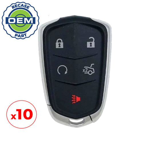 10 x 2015-2020 Cadillac / 5-Button Smart Key / PN: 13598538 / HYQ2EB (OEM Recase)