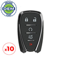 10 x 2016-2019 Chevrolet / 5-Button Smart Key / PN: 13508768 / HYQ4AA (OEM Recase)