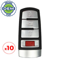 10 x 2006-2015 Volkswagen / 4-Button Smart Key / PN: HLO 3C0 959 752 N / NBG009066T (OEM Recase)