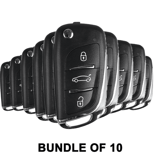 10 x VVDI Super Remote / 3-Button Universal Remote Flip Key w/ Super Chip (Xhorse) (Pack of 10)