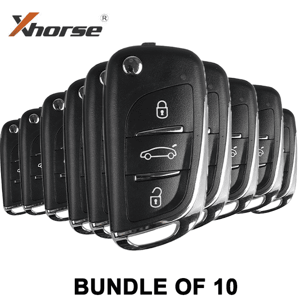 10 x VVDI Super Remote / 3-Button Universal Remote Flip Key w/ Super Chip (Xhorse) (Pack of 10)