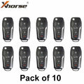 10 x Xhorse VVDI Super Remote / Ford Style / 4-Button Universal Flip Key w/ Super Chip (Pack of 10)