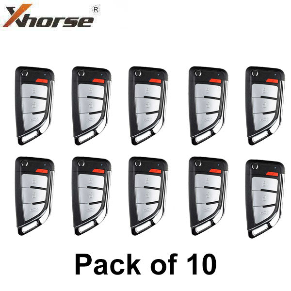 10 x Xhorse - XEKF20EN - Super Remote / Knife Type / 4-Button Universal Flip Key / VVDI Super Chip for VVDI Tools (Pack 