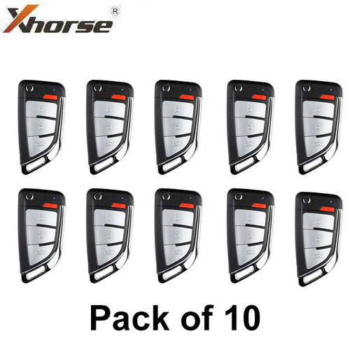 10 x Xhorse - XEKF20EN - Super Remote / Knife Type / 4-Button Universal Flip Key / VVDI Super Chip for VVDI Tools (Pack 