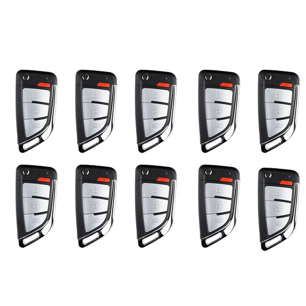 10 x Xhorse - XEKF20EN - Super Remote / Knife Type / 4-Button Universal Flip Key / VVDI Super Chip for VVDI Tools (Pack 