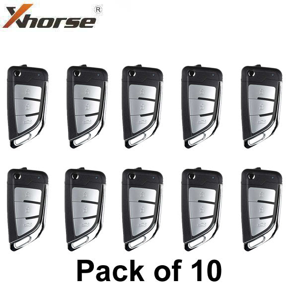 10 x Xhorse - XEKF21EN - Super Remote / Knife Type / 3-Button Universal Flip Key / VVDI Super Chip for VVDI Tools (BUNDL