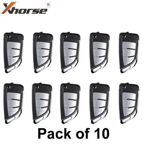 10 x Xhorse - XEKF21EN - Super Remote / Knife Type / 3-Button Universal Flip Key / VVDI Super Chip for VVDI Tools (BUNDL