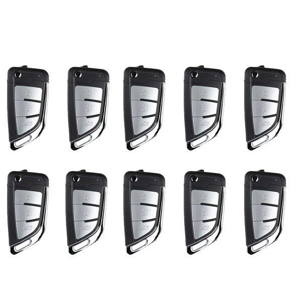10 x Xhorse - XEKF21EN - Super Remote / Knife Type / 3-Button Universal Flip Key / VVDI Super Chip for VVDI Tools (BUNDL