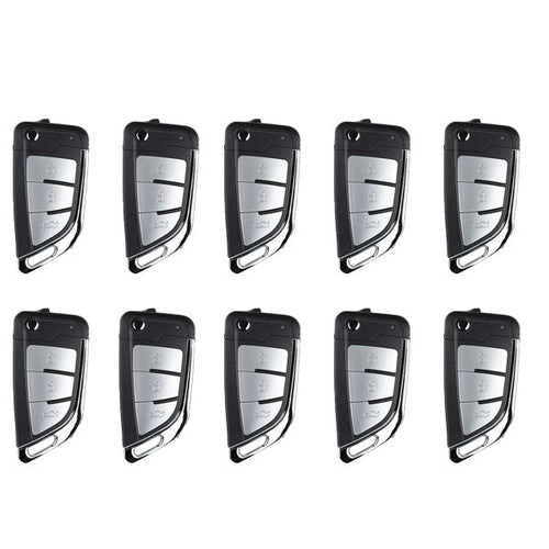 10 x Xhorse - XEKF21EN - Super Remote / Knife Type / 3-Button Universal Flip Key / VVDI Super Chip for VVDI Tools (BUNDL