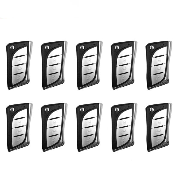 10 x Xhorse VVDI Super Remote / Lexus Style / 3-Button Universal Flip Key / XT27 XT27A66 Super Chip for VVDI Tools (Pack