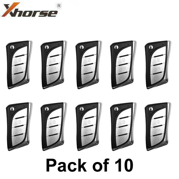 10 x Xhorse VVDI Super Remote / Lexus Style / 3-Button Universal Flip Key / XT27 XT27A66 Super Chip for VVDI Tools (Pack