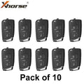 10 x Xhorse - XEDM01EN - Super Remote / MQB Style / 3-Button Universal Flip Key / VVDI Super Chip for VVDI Tools (Pack o