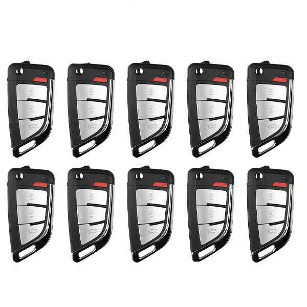 10 x Xhorse - Knife Style / 4-Button Universal Remote Flip Key for VVDI Key Tool (Wired) (Pack of 10)