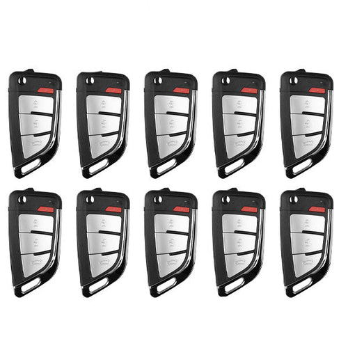 10 x Xhorse - Knife Style / 4-Button Universal Remote Flip Key for VVDI Key Tool (Wired) (Pack of 10)