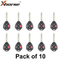 10 x Xhorse - Toyota Style / 4-Button Universal Remote Head Key for VVDI Key Tools (Wired) (Pack of 10) (Replacement For